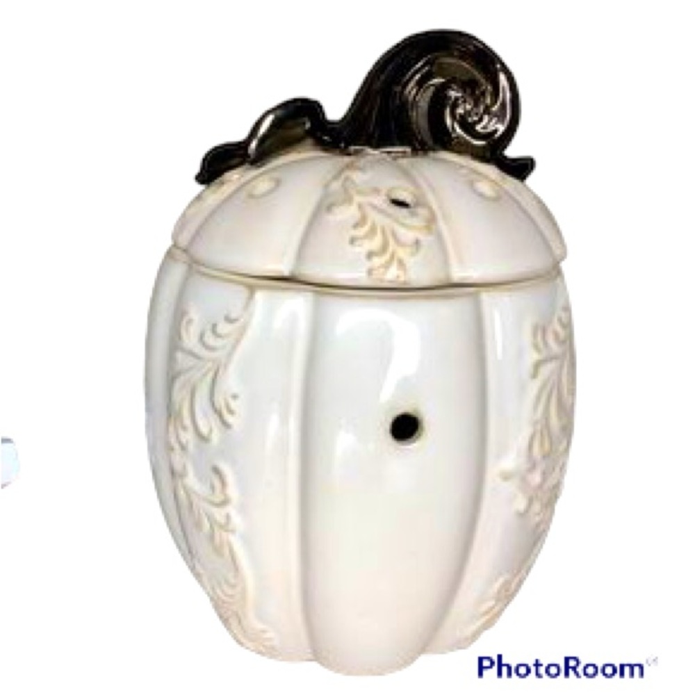 Antique finish white pumpkin full size warmer